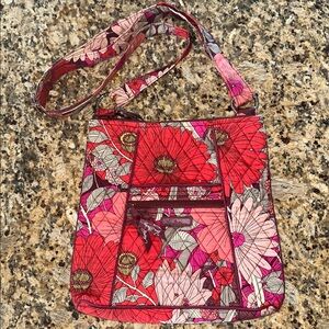 Vera Bradley Pink and Red Floral Crossbody Bag